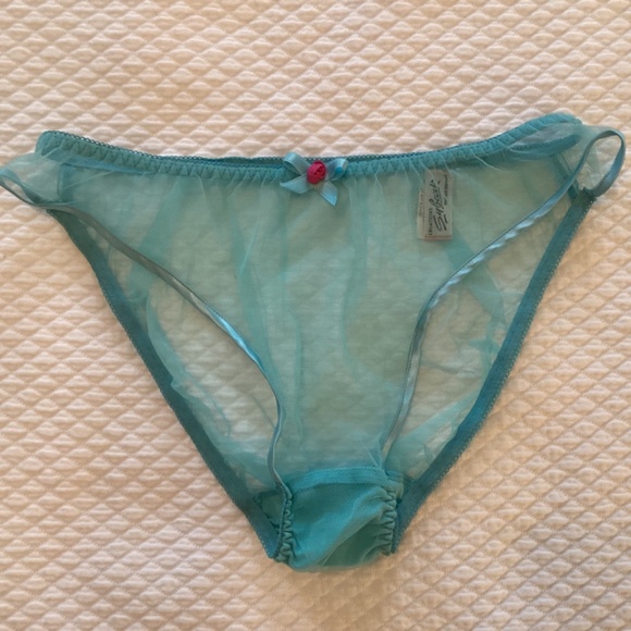 *NWOT* Vintage Agent Provocateur Mesh Lingerie Set - Ice Blue with Pink Rosettes - Picture 9 of 16